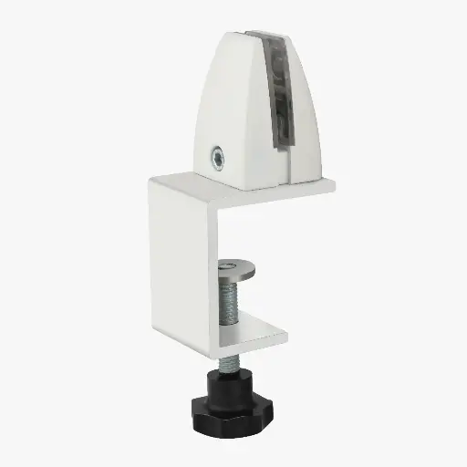 CM GLASS PARTITION HOLDER WITH CLAMP (White)